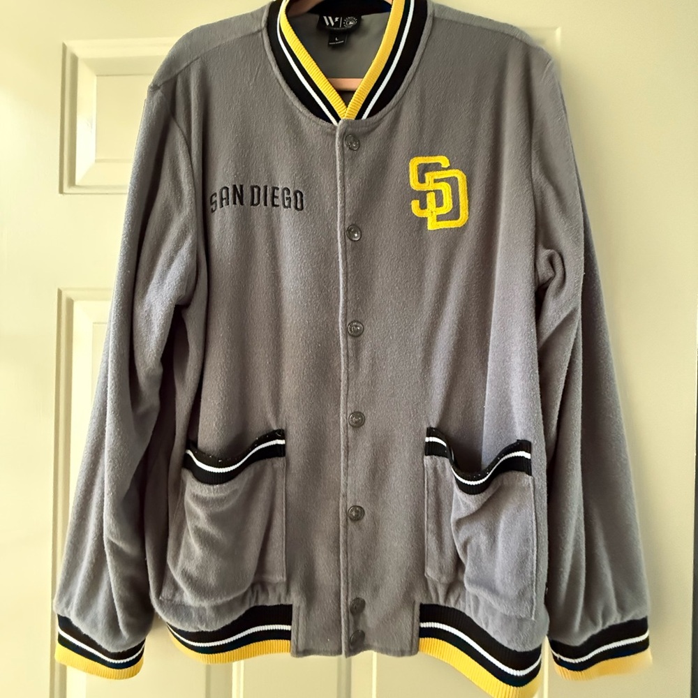 MLB Gray and Yellow San Diego Padres Bomber/ Varsity styleJacket